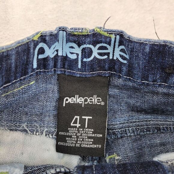 Pelle Pelle Shorts Boys 4T Pants Jeans Jorts Baggy Vintage Y2K Embroidery Kid - Picture 4 of 6